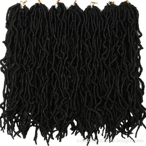 Wholesale Nu Locs Faux Locs Curly Goddess Locks Dreadlocks Crochet Hair Extensions 18inches Synthetic Fiber Braid Manufacturer